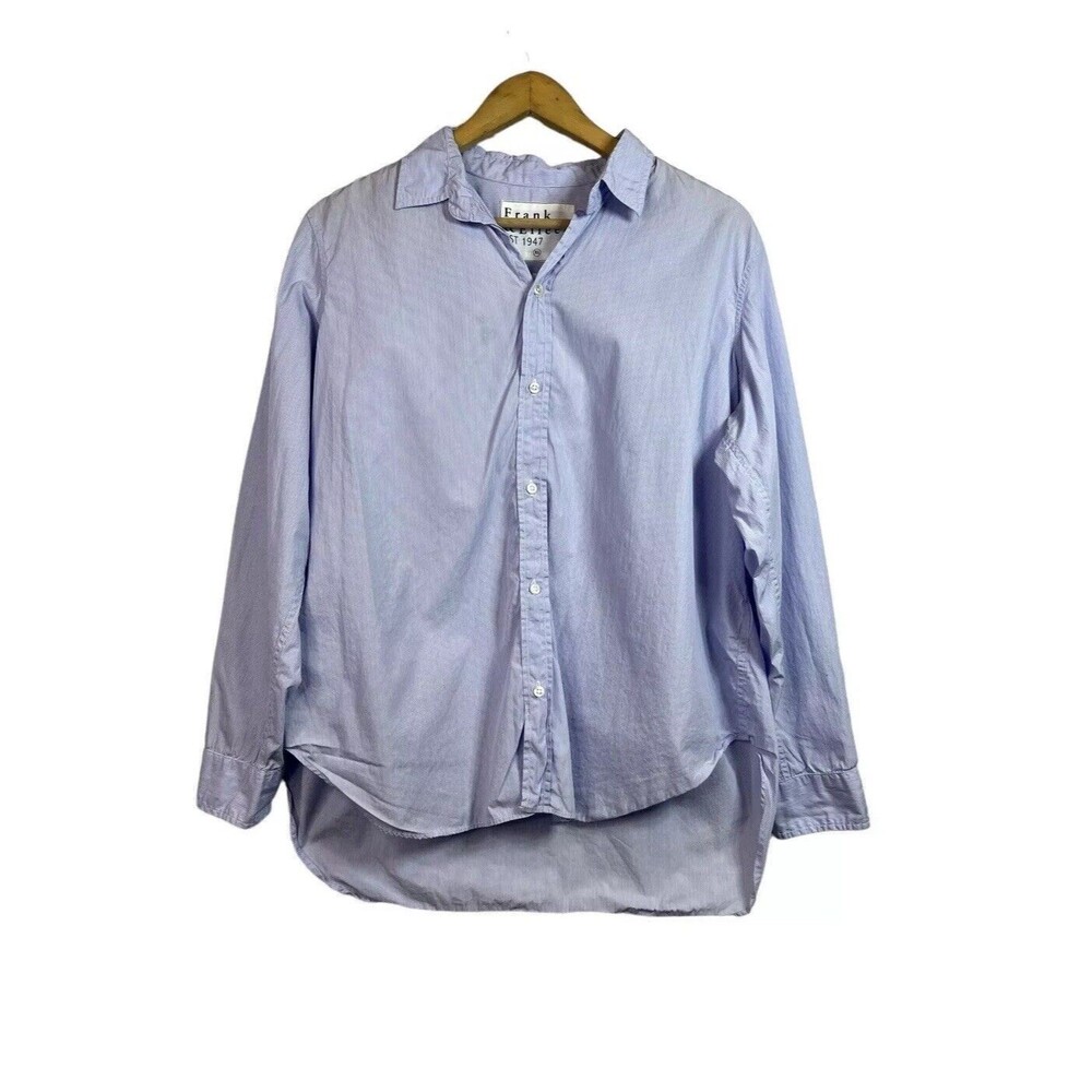Frank & Eileen Women's Blue WhiteStripe Frank Long Sleeve Button Shirt Size XL